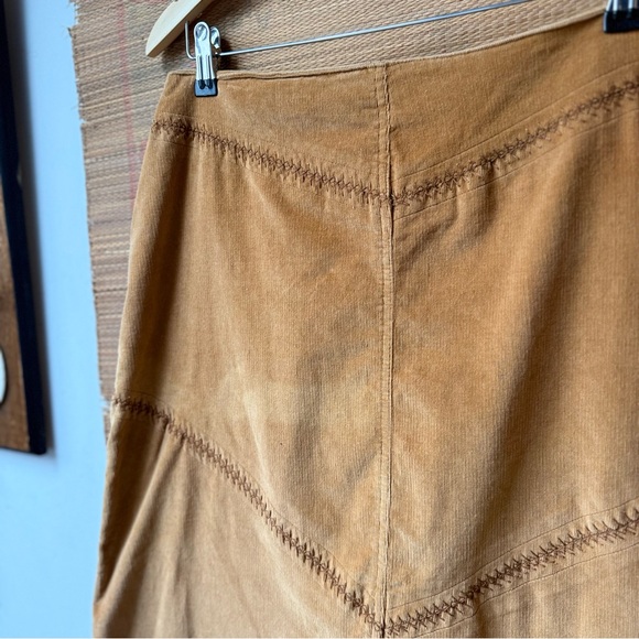 Vintage Western Tan Corduroy Aline Maxi Skirt Large - Picture 2 of 6